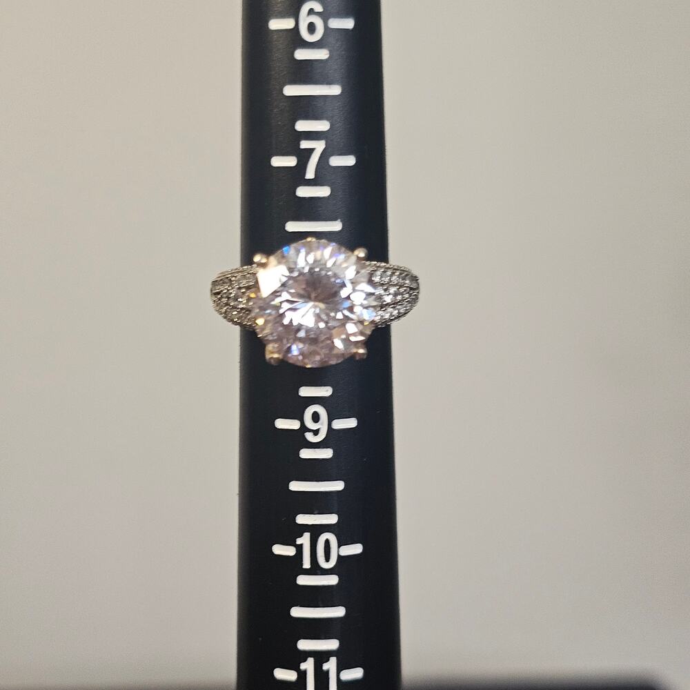 JTV Bella Luce 4.5ctw Round Halo Ring 925 Sterling Sz 8 Two Tone - Picture 7 of 7